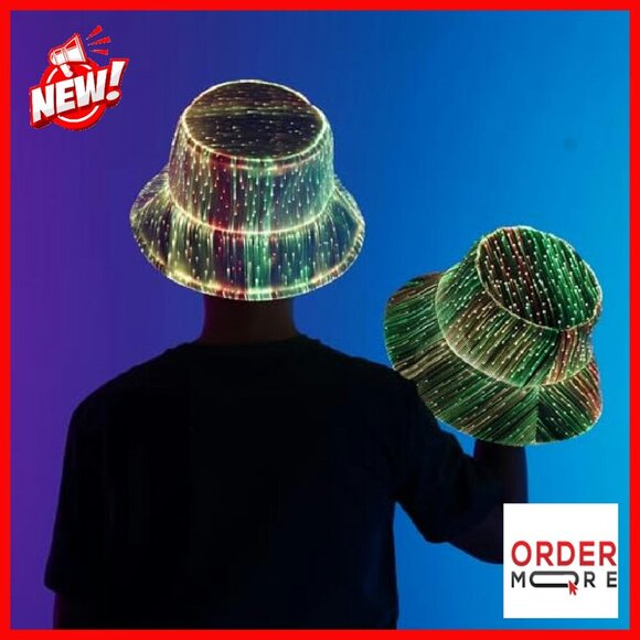 USB Rechargeable LED Bucket Hat Light Up Festival Gear 7 Colors main image 6